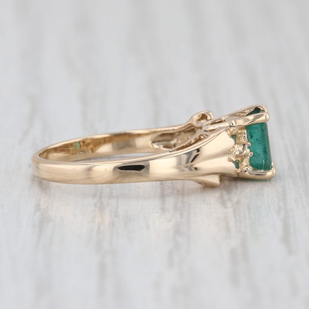 0.51ctw Emerald Cut Emerald Diamond Ring 14k Yell… - image 5