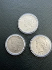 Lot of 3 - 1922 Peace Dollars, 90% Silver