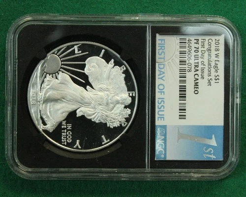 U.S. 2018-W American Silver Eagle NGC PF 70 Ultra Cameo First Day of Issue