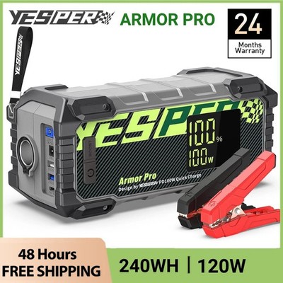YESPER Jump Starter Power Pack, 66666mAh 12V Car Charger Jump Starter Power Bank