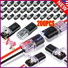 200Pcs Double-Wire Plug-in Connector, Cable Clamp with Locking Buckle, AWG 18-22