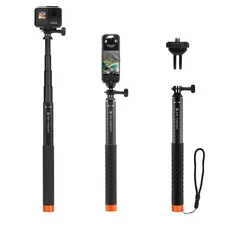 K&F Concept Invisible Selfie Stick, Extension Carbon Long Pole（127cm/50in） fo...