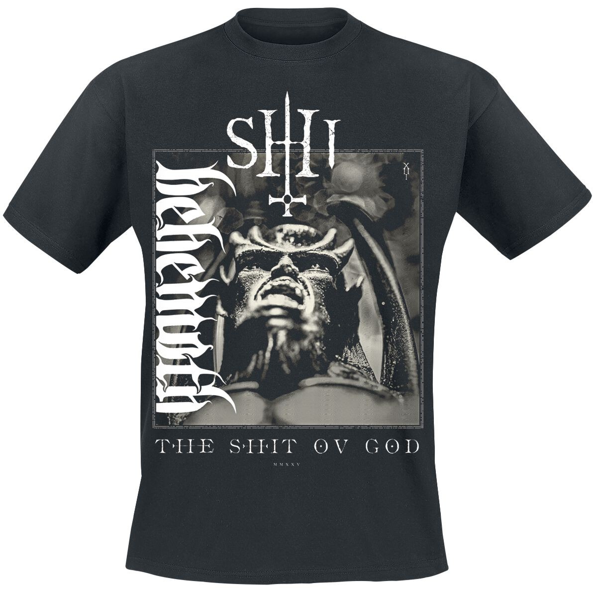 Футболка с изображением Бегемота Herren The Shit Of God - Вертикальная обложка с логотипом schwarz