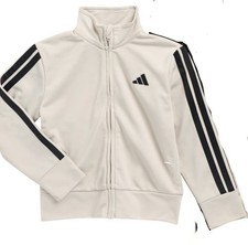 Adidas Youth Boys Full Zip Track Jacket Tricot tan Brand New with tags Small