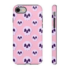 Pink Skull Pattern Phone Case Cute Gothic iPhone Cover
