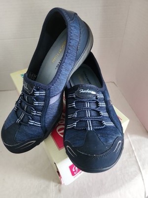 Skechers Relaxed Fit Air Cooled Women's Size 6.5 Slip On Memory Foam Navy