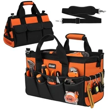 Heavy Duty Tool Bag 15-Inch, 16-Pocket Portable Soft Tool Box Organizer Stora...