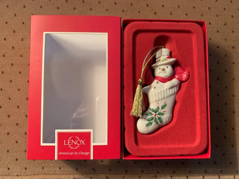 Lenox Holiday Stocking Stuffer Ornament Snowman Christmas