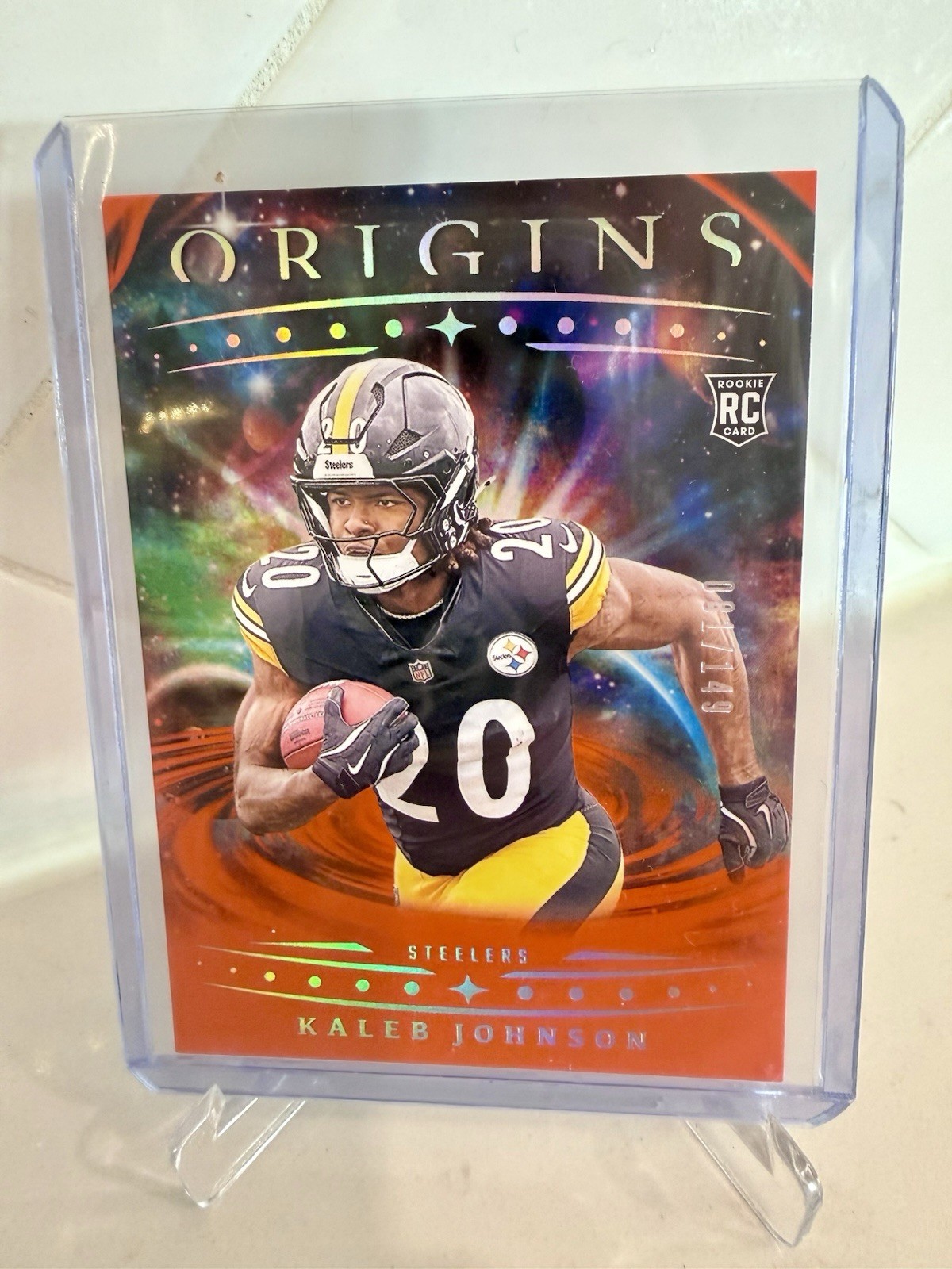 2025 Panini Origins Kaleb Johnson /149 RC ORANGE #104 Steelers Rookie RC
