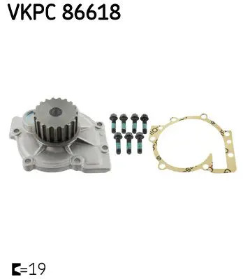 SKF Motorkühlwasserpumpe mit Dichtungen VKPC 86618 Höhe 125 mm Länge 190 mm Breite 137 mm - OE-Qualität - Bild 2