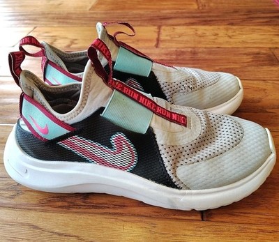 Nike Flex Plus SE Grey Pink Black Teal Girl's Youth 5Y Slip On Shoes DD1145-001