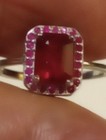 EARTH MINED GEM TESTED HEATED RUBY RING SIZE 7.5 925 S. 14K GOLD PLATED RUBY ACC — photo 7