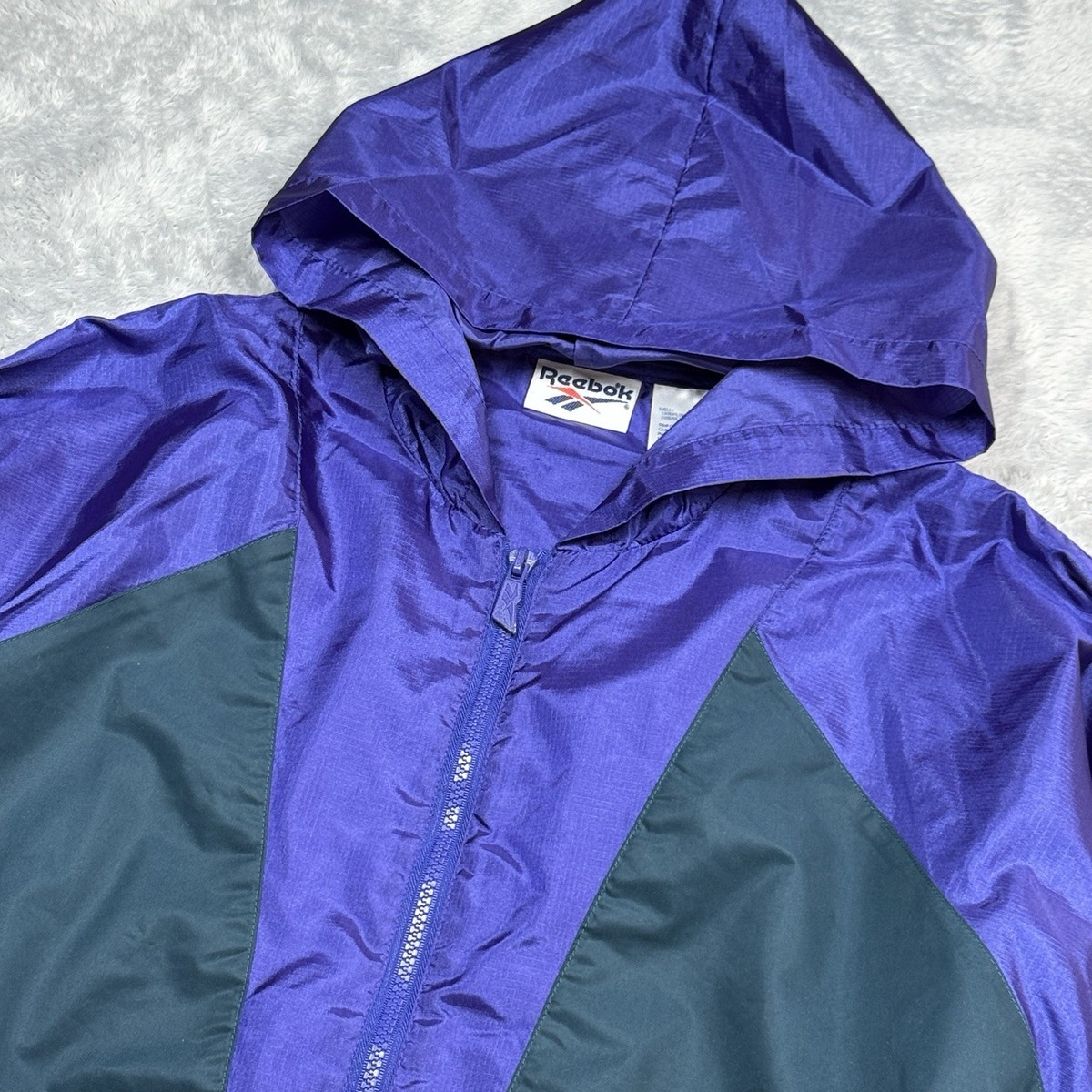 Vintage Reebok Anorak Windbreaker Pullover Jacket Men Small Green