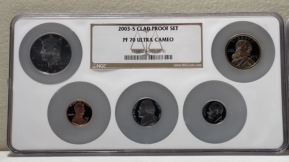 2003 S Clad Complete U.S. Mint Proof Set NGC PF70 UCAM 10 Coin Set - Image 3 of 4
