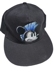 Disney Parks Authentic Angry Mickey Mouse Baseball Cap Hat Black Red Youth