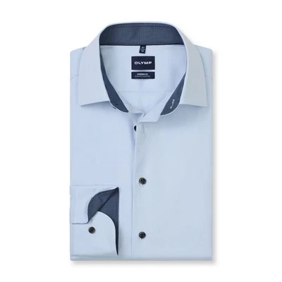 Camisa Hombre Olymp Luxor 24/Seven 139024 11 Azul Ajuste Moderno - Imagen 1 de 4
