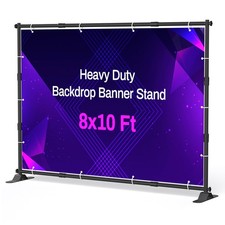 10 x 8 Ft Heavy Duty Backdrop Banner Stand, Adjustable Photo Background Suppo...