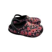 Crocs Classic Lined Graphic II Floral Clogs Black M7 W9 205324