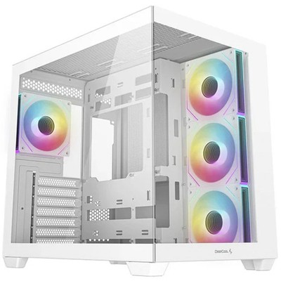 DeepCool cg530 4f midi tower behuizing (wit | 2x usb-a | 1x usb-c