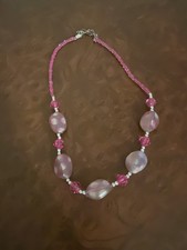 Pink beaded necklace cute for little kids or to spruce up your look