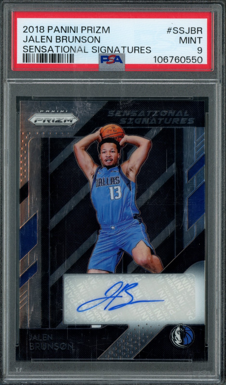 2018 Panini Prizm Jalen Brunson Sensational Signatures Rookie RC Auto PSA 9