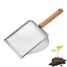 1-Pack Gardening Soil Sifter, 2 mm Mesh Stainless Steel Sand Soil Compost Sie...