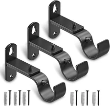 Adjustable Curtain Rod Brackets, Metal Window Drapery Rod Hanger Holders Hooks f