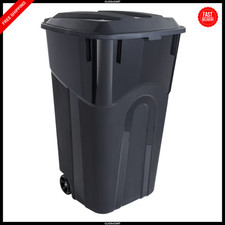 HEAVY Duty 32 Gallon Wheeled Trash Can Outdoor Garbage Bin with Lid