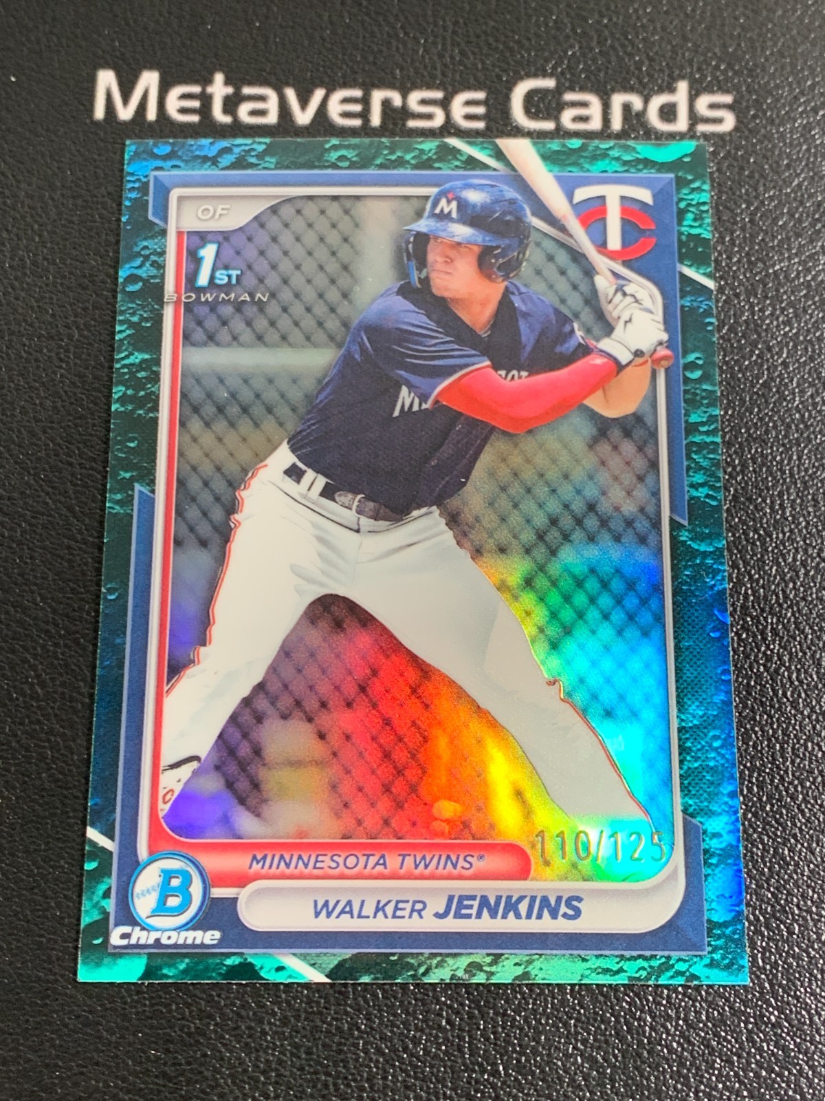 2024 Bowman Chrome #BCP-43 Walker Jenkins Aqua Lunar Refractor 1st 110/125
