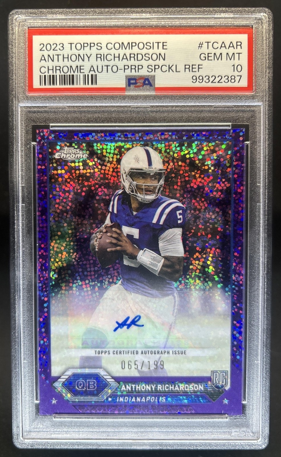 Anthony Richardson Topps Composite Topps Chrome Autographs #TCAAR Purple Refractor