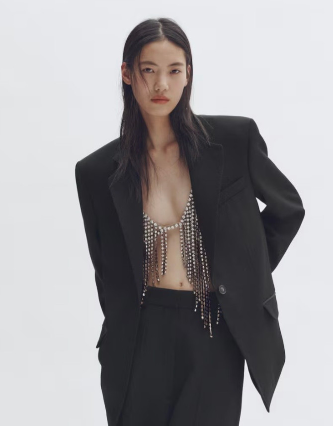 H&M Stella McCartney✨Single Breast Black Wool Blazer size M
