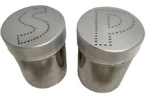 Chef Salt and Pepper Shakers w Handle New High Quality w Plastic Covers