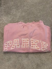 Parke Varsity Mockneck Sweetpea Pink Stripe Sweatshirt Heritage Size L/XL NEW