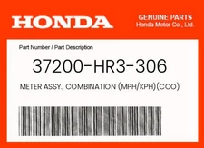 Honda Genuine Meter Assy., Combination (Mph/Kph)(Coo) - 37200-Hr3-306