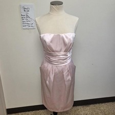 David's Bridal Pink Size 6 Mini Dress WITH POCKETS Strapless Wedding Prom Dress