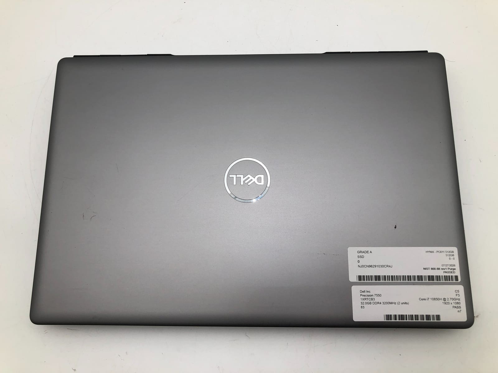 Dell Precision 7550, 15.5-Inch Laptop, with Intel Core i7-10850H, Windows 11 Pro