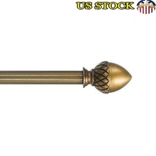 Acorn Café Curtain Rod Telescoping Steel Drapery Hardware Set Kitchen Bathroom
