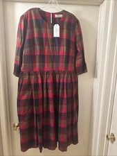 hearts and found plaid dress 3/4 sleeve sz xxxL