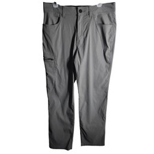 ORVIS Mens Gray Cargo Trek Pants 34x30 Nylon Spandex Zip Pocket Outdoor Hiking