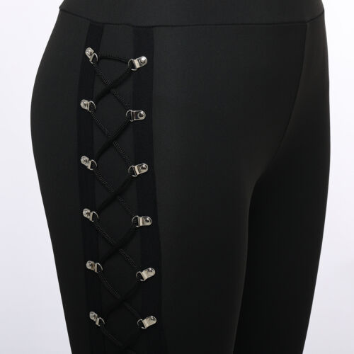 New Gothic Women Up Leggings Punk Pants Trousers Casual Street Party - Picture 7 of 11