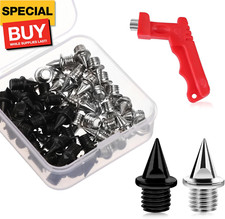 1/4 Inch Carbon Steel Track Spikes, 60PCS Lighter Weight Carbon Spikes with Spik