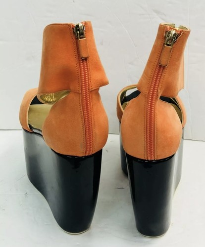 NEW WALTER STEIGER TILLY orange Ankle Cuff Platform Wedge shoes Size 37 - Imagen 8 de 12