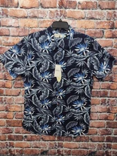 Men's High Surf, Large Collared Short Sleeve Hawaiian Print Button Up Shirt