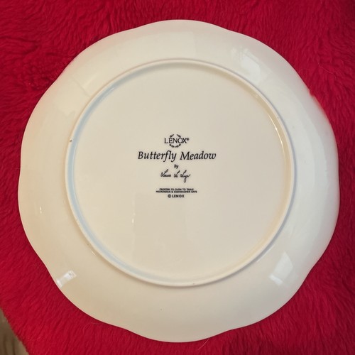 6er Set Lenox Monarch Schmetterling Wiese Salat Dessert Lunchteller 8 Zoll Baby blau - Bild 4 von 5