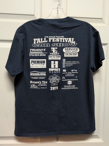 Vtg Car Show 2011 Mens T Shirt Size M Navy Blue Haysville Ks - Picture 5 of 5