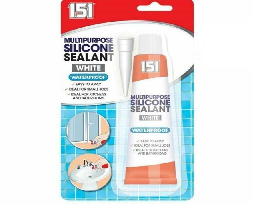 151 WHITE SILICONE SEALANT TUBE WATERPROOF KITCHEN BATHROOM BATH SHOWER