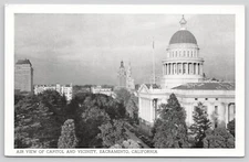 CA Sacramento, Air view of Capitol and Vicinity, Chrome Unposted