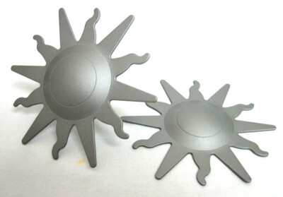 2 Stück Zierrosetten Sonne Silber System 17 sun collection