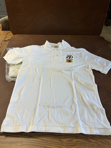 2 Vintage John Deere 150 Years White Polo Shirts Medium Size New Old Stock WOW - Picture 11 of 17