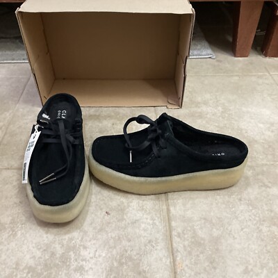 Clarks Originals Womens Wallabee Moccasin Cup Lo Black Suede  display picture 1